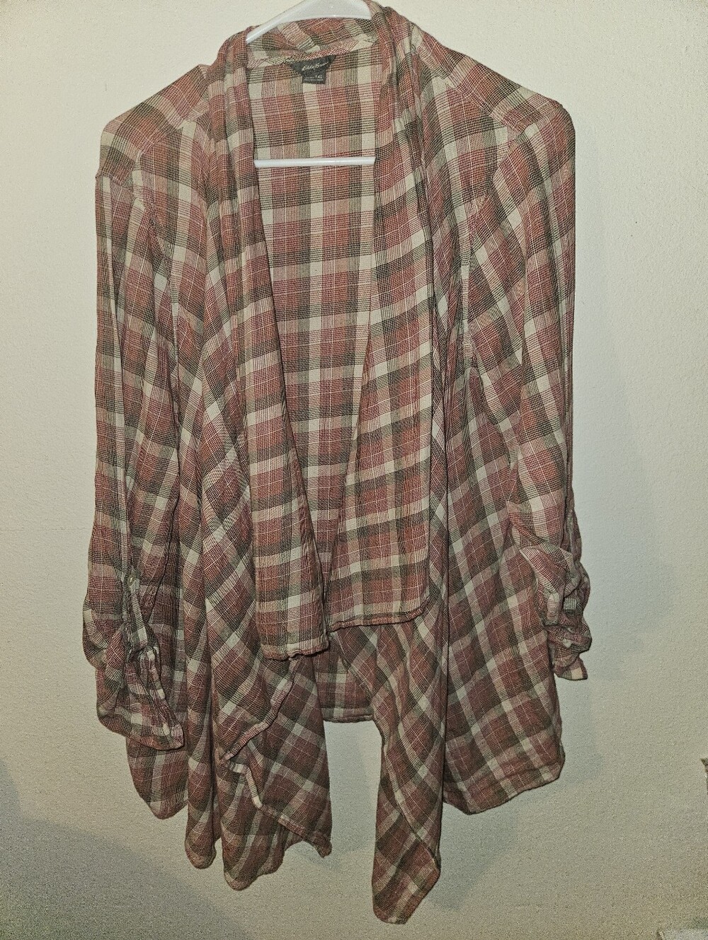 Eddie Bauer Womans Plaid Cardigan Size 1xl